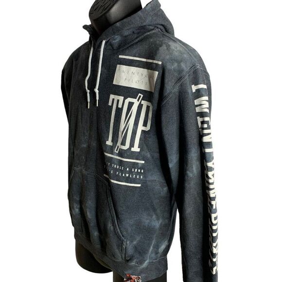 Twenty One Pilots Hoodie Sweatshirt S Blue Fleece Pullover Kangaroo Pocket Band - Picture 3 of 6